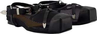 Toga Archives Womens Mesh And Leather Strap Sandal Black