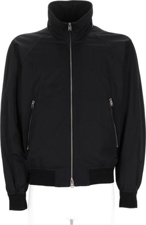 Tom Ford Black Blouson Jacket With Cashmere Lining And Yoke Detail