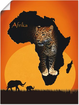 Artland Poster »Afrika der schwarze Kontinent« Wildtiere 1 Stk. tlg. als Leinwandbild, Poster, Wandaufkleber in verschied. Grössen