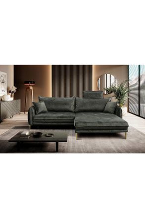 MID.YOU Mid.you Ecksofa, Grün, Textil, Ottomane rechts, L-Form, 264x196 cm, Made in EU, Liegefunktion, Wohnzimmer, Sofas & Couches, Wohnlandschaften