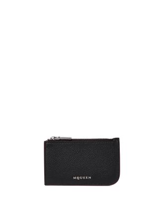 Alexander McQueen Alexander Mcqueen Mens Wallets & Card Holders - Black Leather - One Size