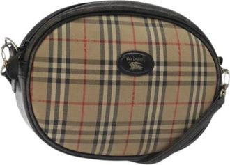 Burberry Pre-owned Cross Body Bags, female, Beige, Size: ONE SIZE Pre-owned Canvas Shoulder Bag