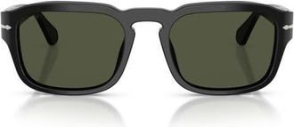 Persol 56mm Pillow Sunglasses in Black /Green at Nordstrom