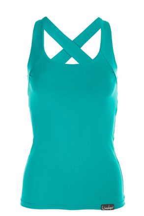 Winshape Sporttop WINSHAPE WVR25, Damen, Gr. XL, gr&uuml;n (ocean gr&uuml;n), 90% Baumwolle, 10% Elasthan, eckiger Ausschnitt, Tops Sporttop, Cross Back Style