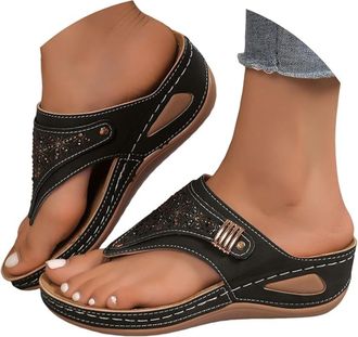 Generic Orthopedic Sandals For Women Arch Support Closed Toe Slip On Recovery Plantar Fasciitis Flip Flops for Women Outdoor Walking Beach Ladies Arch Support