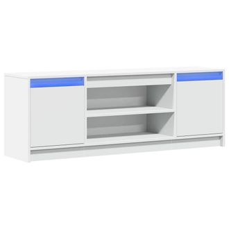 Berkfield Home TV Cabinet with LED White 139.5x34x50 cm Engineered Wood