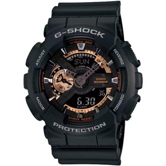 Casio Mens G-Shock Black Rose Gold Analog Digital Wristwatch - GA-110RG-1ACR