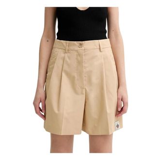 Bally Korte Broeken, Dames, Beige, S, Katoen, Gekreukte shorts