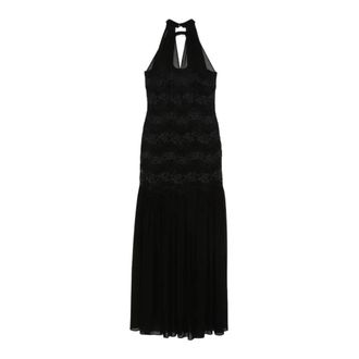 Twinset Abito in pizzo Scollo allamericana Orlo svasato - Dames - Avondkleed - Zwart - S - Kleedjes