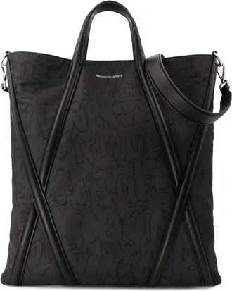 Alexander McQueen Mens Harness Shopper Tote Black Nylon