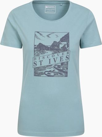 Mountain Warehouse Womens Mountain Warehouse Womens/Ladies Discover St Ives Printed T-Shirt - Blue - Size: 14