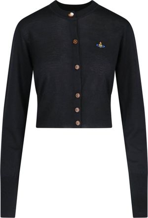 Vivienne Westwood Logo Crop Cardigan - Black