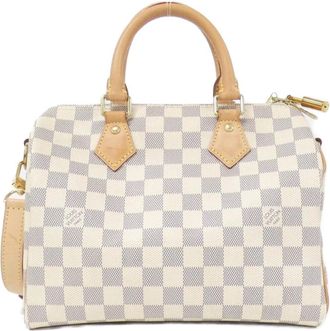 Louis Vuitton Azur Ivory White Coated Canvas Boston Bag (Pre-Owned)