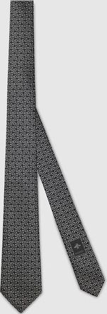 Gucci Horsebit Silk Jacquard Tie, Black, Silk