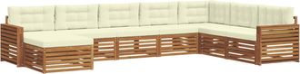 vidaXL Conjunto De Sof&aacute;s De Exterior 8 Uds. Natural Y Crema Vidaxl