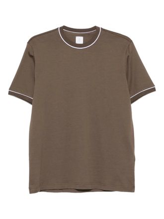 Eleventy contrasting-trim T-shirt - men - Cotton - M - Brown