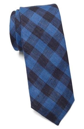 Original Penguin Cornyn Plaid Linen Tie in Navy at Nordstrom Rack