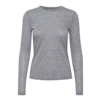 Gestuz Top girocollo in lana grigio melange - - Tops - Donna - Grigio - XS
