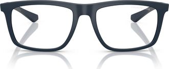 Emporio Armani 55mm Square Optical Glasses in Matte Blue /Clear at Nordstrom