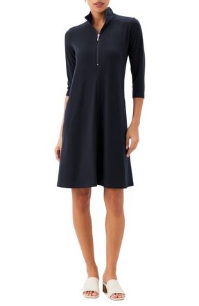 Karen Kane Half Zip Travel Jersey Dress in Black at Nordstrom, Size X-Small