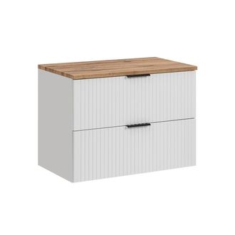 Petits Meubles Mueble bajo lavabo 80cm encimera tableros de melamina y mdf blanco