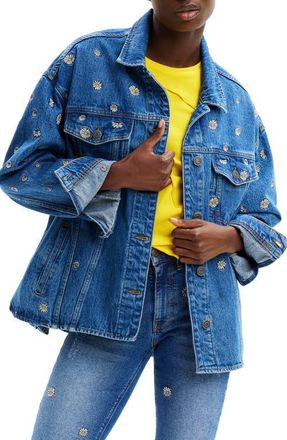 Desigual Daisy Denim Jacket in Blue at Nordstrom, Size Medium
