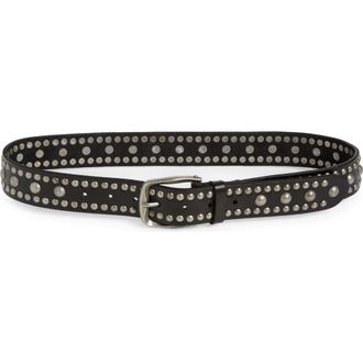 Free People We the Free Sola Studded Leather Belt in Black at Nordstrom, Size X-Small