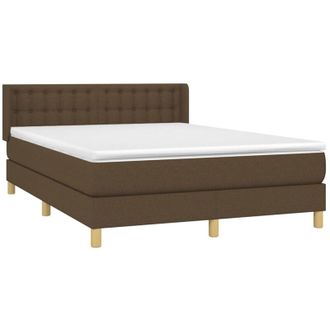 vidaXL Vidaxl - Cama Box Spring Con Colch&oacute;n Tela Marr&oacute;n Oscuro 140x200 Cm