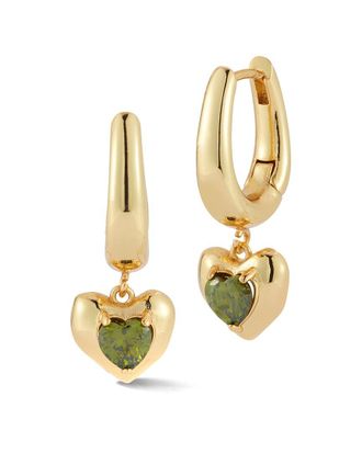 Chloe and Madison Chloe And Madison Plated Cz Heart Earrings