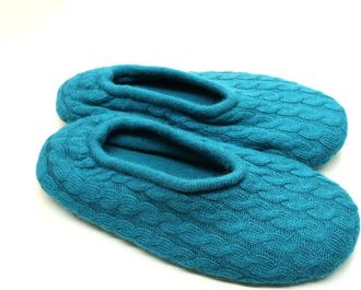 Portolano Mini Cable Knit Slippers in Teal at Nordstrom Rack, Size Medium