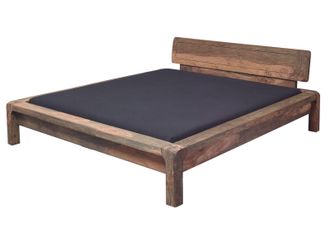 Massivmoebel24 Letto Sheesham Grigio Oliato 186x226x80 Cm (bxtxh) Smontato Bueno 012