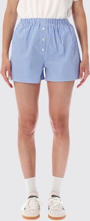 Sporty & Rich Shorts boxer a righe in cotone con vita alta elasticizzata