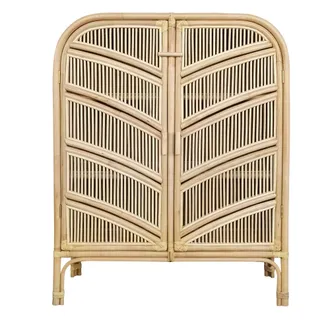 Maisons du monde Aparador curvo de rat&aacute;n trenzado con 2 puertas