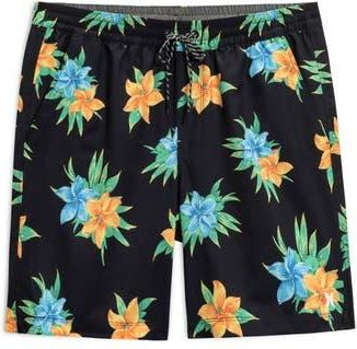 Hurley Glow Floral Volley Swim Shorts in Black at Nordstrom Rack, Size X-Large