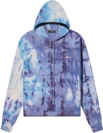 Amiri logo-print tie-dye hoodie - men - Cashmere - XXXL - Purple