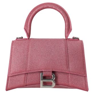 Balenciaga Balenciaga Hourglass XS Handtas in Roze Glitter
