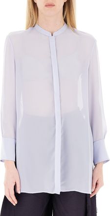 Emporio Armani Maxi Techno Georgette Long Sleeve Shirt