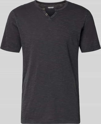 Jack & Jones Jack & Jones T-Shirt aus Baumwolle Modell SPLIT in Black, Gr&ouml;&szlig;e XXL