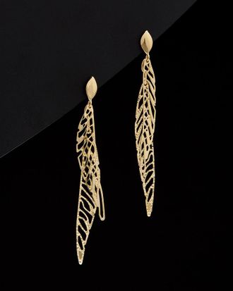 Italian Gold, Inc 14K Italian Gold Cut Double Leaf Drop Earrings