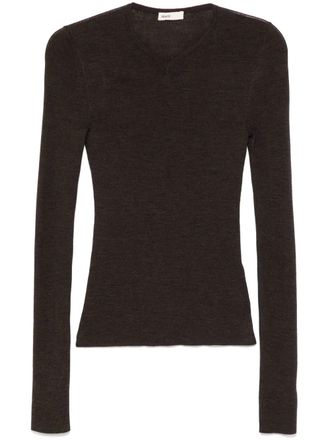 Khaite Top met V-hals - Bruin