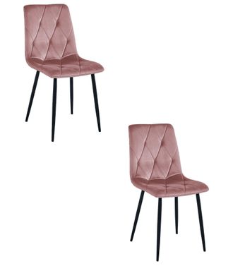 OEM Silla Libra - Terciopelo Rosa / Patas Negras X 2