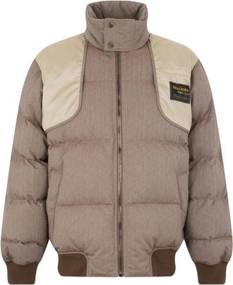 Moschino Gewatteerde Jas - Heren - Winterjassen - Beige - L - Katoen - Jassen