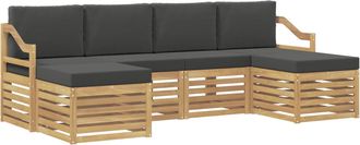 vidaXL Conjunto De Sof&aacute;s De Exterior 6 Uds. Blanco Y Antracita Vidaxl