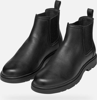 Geox Spherica EC1 C Tumble Leather Mens Black Boots - Size UK 10.5