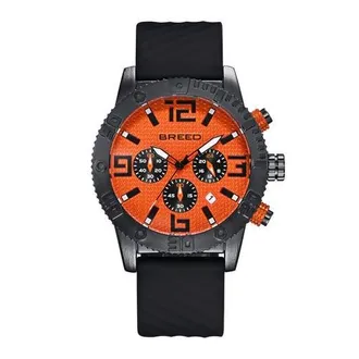 Breed Double Agent Chronograph Watch with Date in Orange/black at Nordstrom