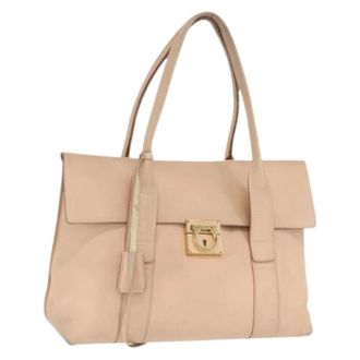 Ferragamo Pre-owned Leren Schoudertas - Dames - Pre-owned - Roze - Maat: ONE Size Leer