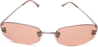 Chanel Occhiali da sole con montatura a giorno e logo anni 90 - Argento