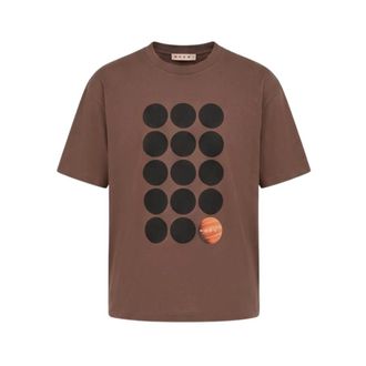 Marni T-shirt con stampa Pianeta - - Tops - Uomo - Marrone - L