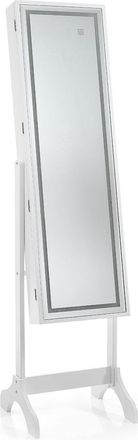 tomasucci Coffer Hollywood Floor Mirror with Container, Matt White