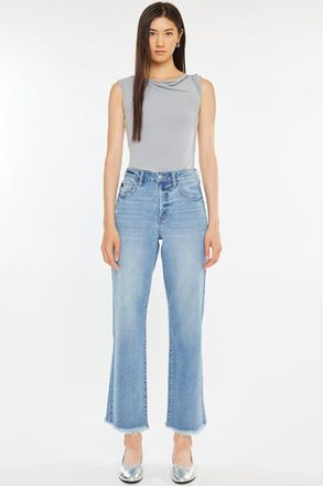 Kancan Bri Essentials High Rise Slim Wide Leg Jeans in Medium Wash at Nordstrom, Size 31